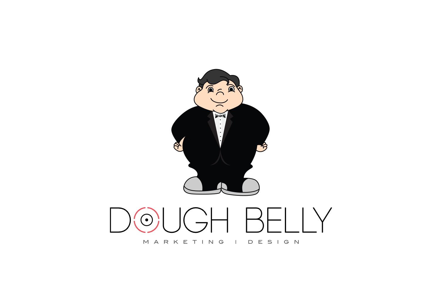 Official DoughBelly character in tuxedo